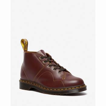 Dr Martens Church Smooth Kožené Monkey - Cervene Cizmy Panske, D096SK